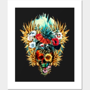 Floral Skull Vivid Posters and Art